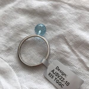 NWT 💍 Blue Topaz Sterling Silver Ring, Size 10